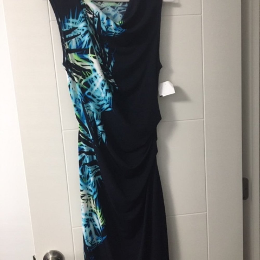 Elie Tahari - Blue patterned cocktail dress